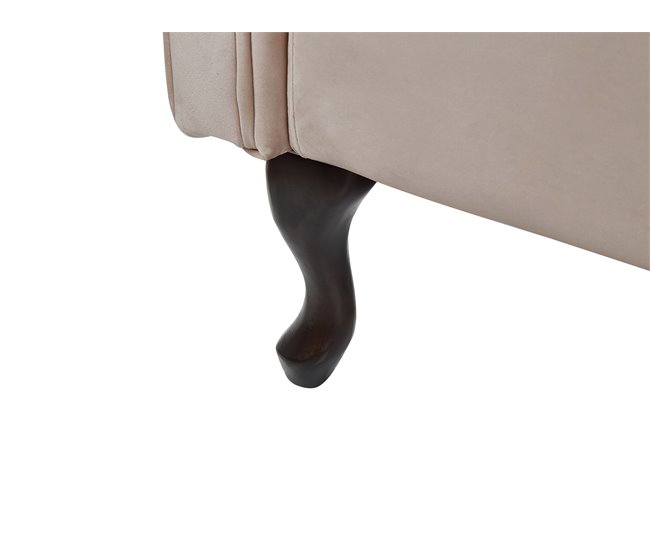 Beliani Chaise longue derecho Terciopelo LATTES Beige