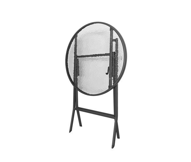 Acomoda Textil – Mesa Plegable de Acero para Interior y Exterior. Negro