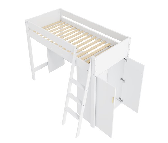 Cama alta para niños Blanco