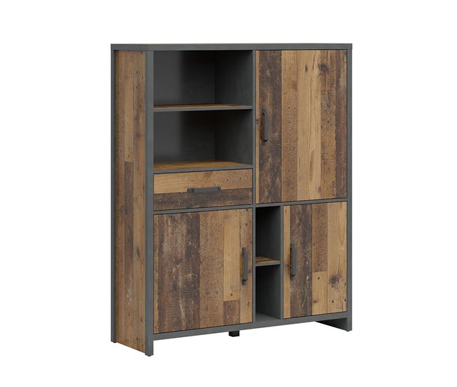 Librero 3 puertas y 1 cajón Paul Madera