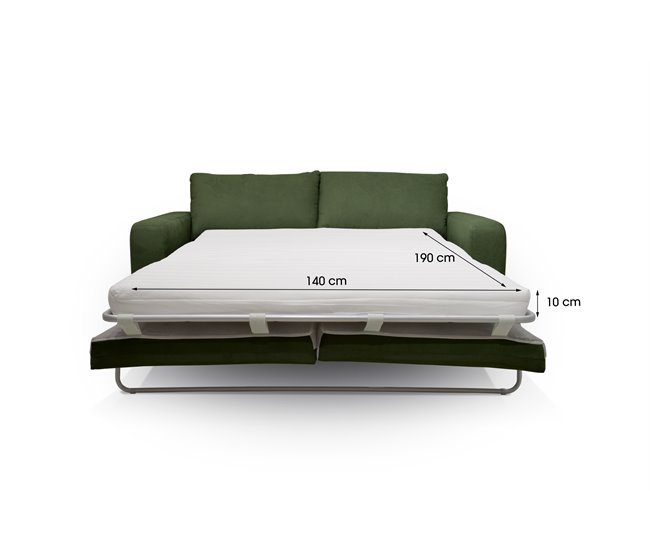 Sofá cama SWEET 2 plazas con apertura italiana Verde