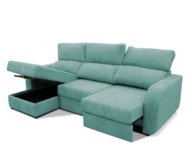 Chaise longue convertible en cama tela APRIL Verde