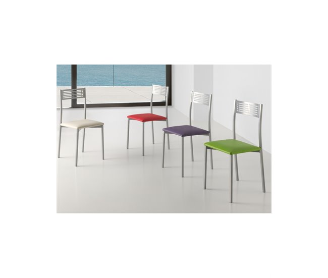 Set 4 sillas de cocina Simil Piel SIDNEY Beige