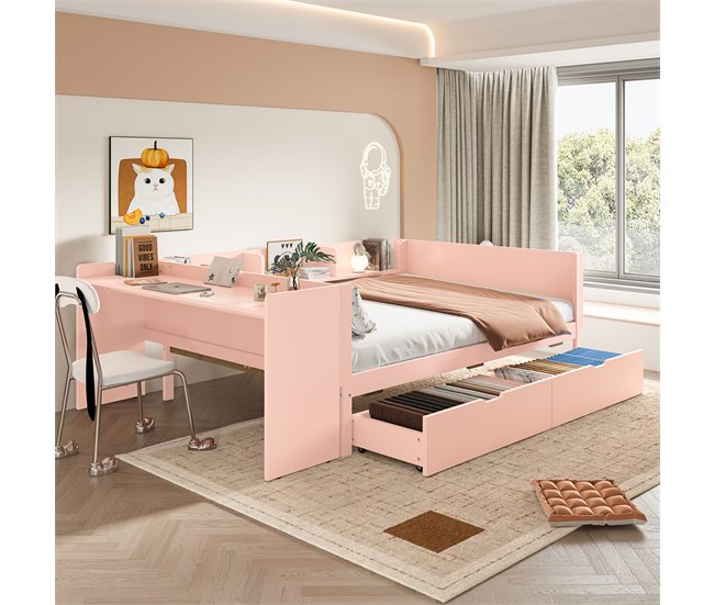 Camas nido 164x242 Rosa