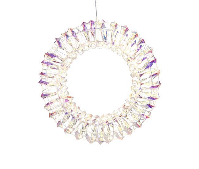 Corona metálica Luminosa con 50 micro LED de diseño retorcido Multicolor