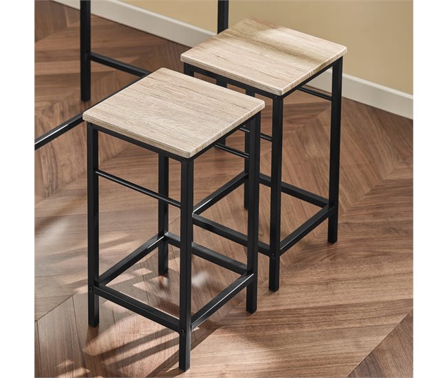 Set Mesa Alta de Bar y 4 Taburetes OGT11-N SoBuy Madera