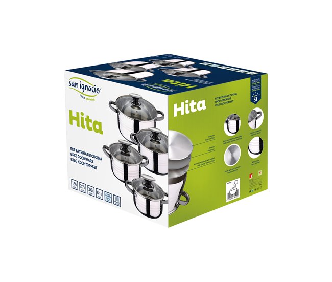 Bateria 8pc  apta para inducción Multicolor