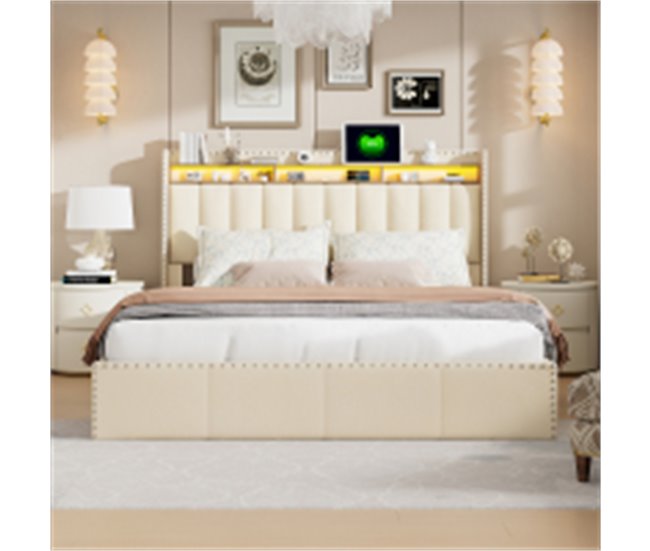 Estructura de cama 142x210 Beige