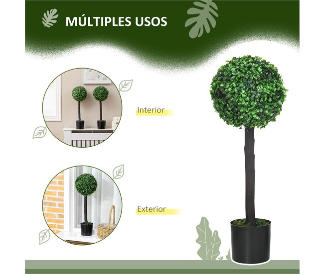Planta Artificial PEVA, PE, Cemento, PP HOMCOM Verde