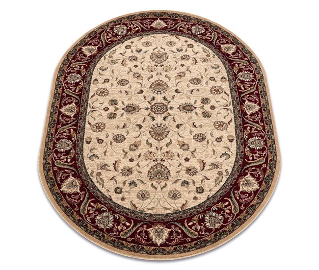 Alfombra de lana OMEGA oval ARIES flores 200x300 Marron