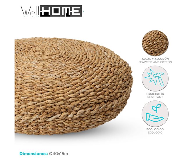 Well Home Puf redondo - Diseño natural Natural