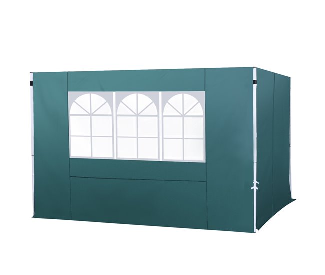 2 Paredes Parte Laterales Tela Oxford Outsunny 300x200 Verde