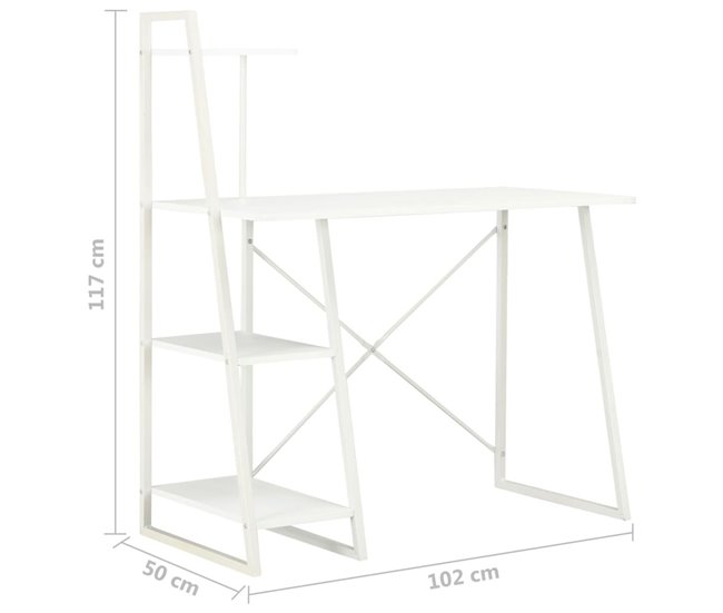 Escritorio Violín con estantería 102x50 Blanco