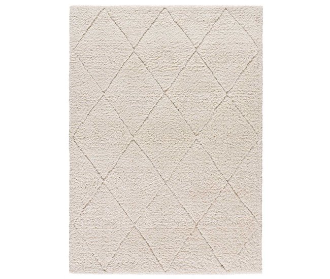 Alfombra de estilo escandinavo ATESA - ATTICGO 60x120 Blanco