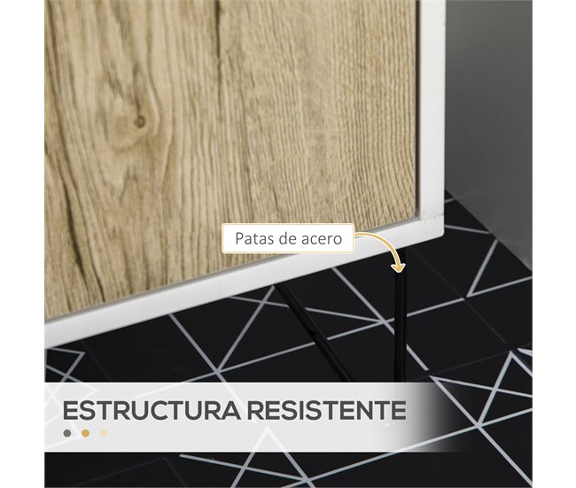 Armario de Baño Melamina de Madera, Acero kleankin, hogar - baño 60 Marron