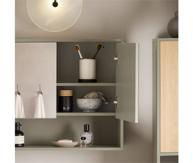 Armario de Pared con Espejo con 2 Puertas BZR134-NG SoBuy Gris