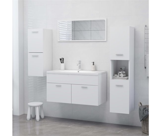 Armario de baño madera contrachapada 30 Blanco