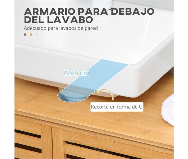 Armario de Baño Bambú kleankin, hogar - baño Marron