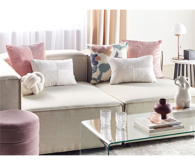 Beliani Cojín decorativo MILLET 50x30 Blanco/ Beige