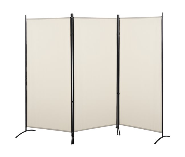 Biombo Metal, Poliéster HOMCOM, hogar - decoración Beige