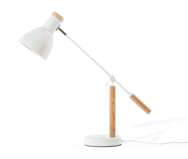 Beliani Lámpara de mesa PECKOS Blanco