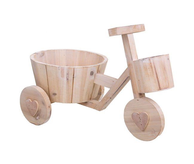 Bici Macetero de madera Marron