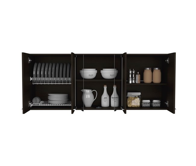 Mueble de Pared Cocina con Cristal 150 Blanco