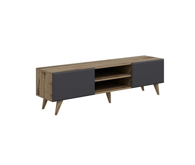 Mueble de TV Grindsted elegante con 2 estantes aglomerado Antracita