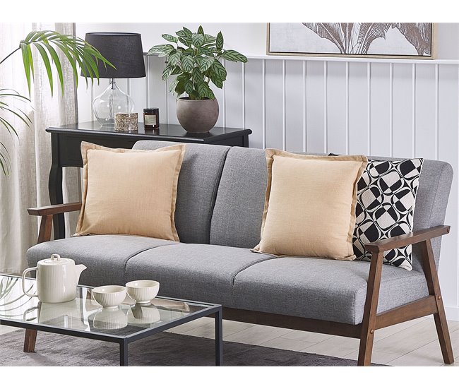 Beliani Cojín decorativo GUZMANIA Beige