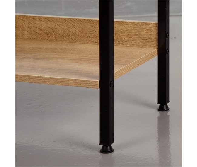 Max Home Estantería madera 4 estantes Negro/ Madera