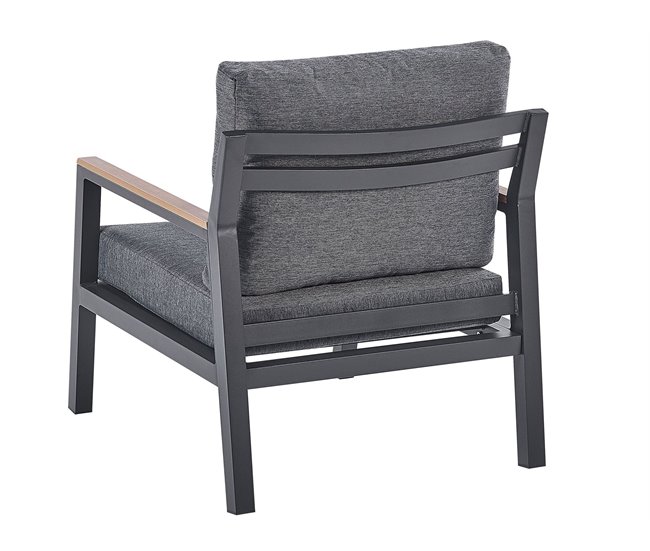 Beliani Conjunto de jardín Aluminio DELIA Gris Oscuro