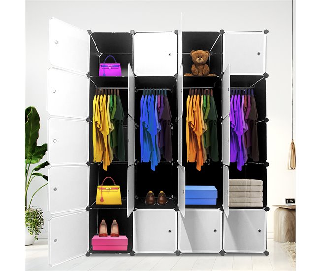 Armario Vestidor Cube Personalizable Boxed Premium 20 Cubos/Puertas Negro