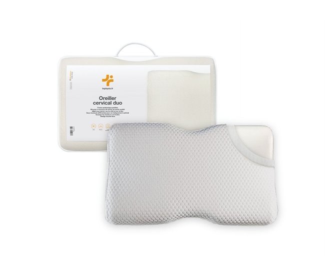 Almohada Ergonómica Cervical DUO con Funda de Bambú Blanco