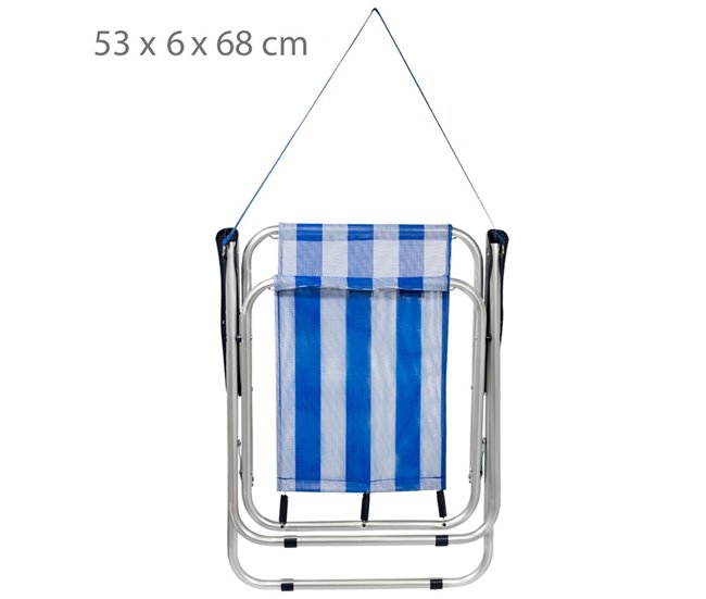 Silla plegable fija aluminio marinera Aktive Azul