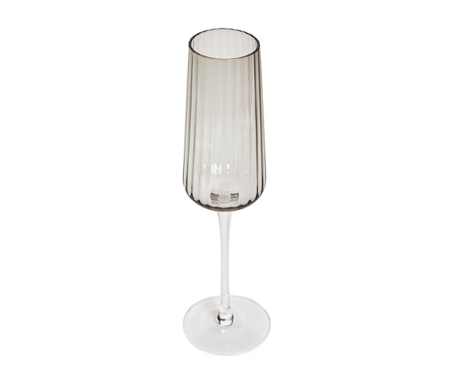 Beliani Cristalería Vidrio QUARTZ Gris Claro