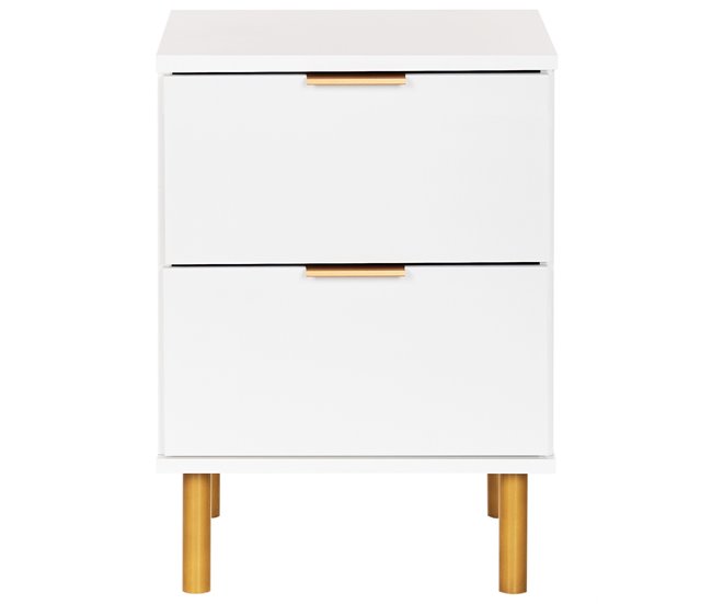 Beliani Mesita de noche WALPOLE 41 Blanco