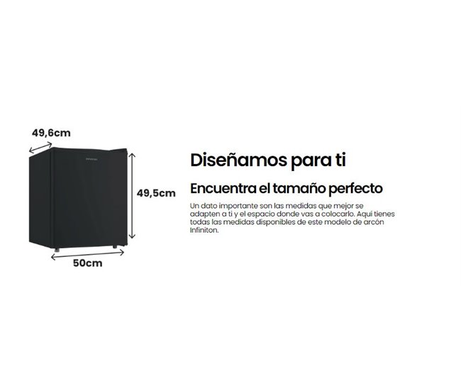 Congelador Vertical Infiniton CV-51N, 35 l, 50 cm, Ciclico Negro