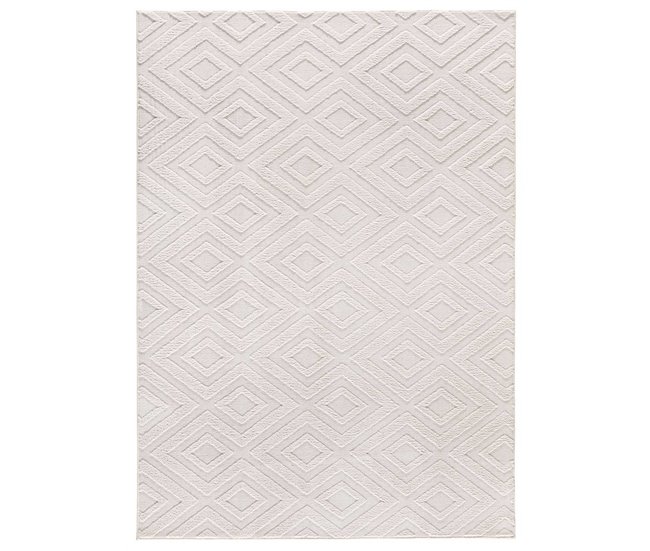 Alfombra lavable geométrica con relieve ESTILO - ATTICGO 160x230 Crema