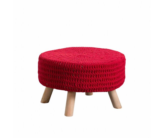 Puff Redondo Thinia Home Rojo