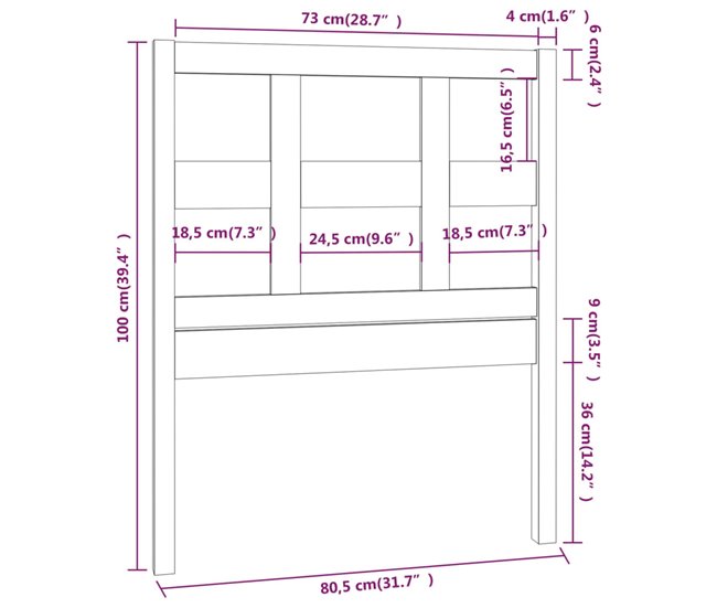 Cabecero cama - Mueble cabecero 80 Gris