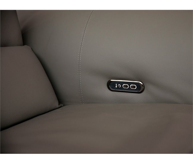 ANGEL CERDA Sofá rinconera relax modular piel gris oscuro Gris