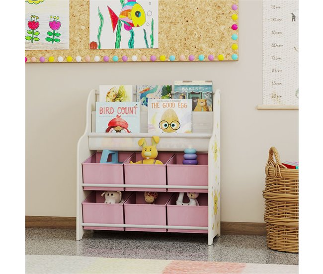 Estantería Infantil MDF, Acero AIYAPLAY Rosa