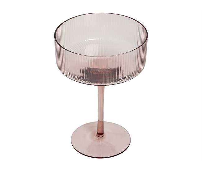 Beliani Cristalería Vidrio AMETHYST Rosa Talco