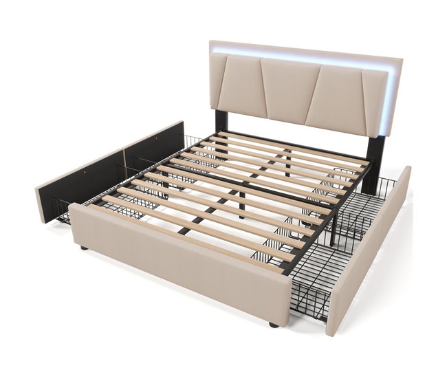 Camas de matrimonio 169x207 Beige