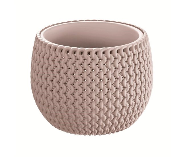 2x Maceta redonda con deposito Splofy Bowl Marron Claro