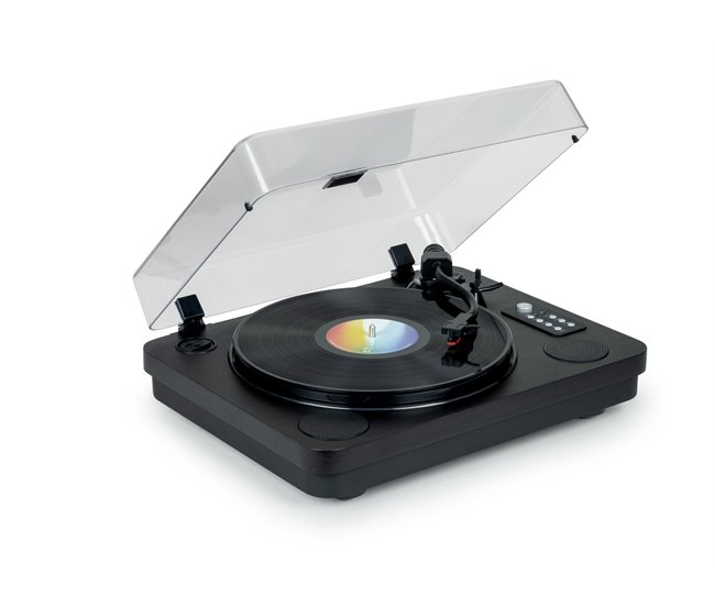 Tocadiscos Bluetooth con altavoces integrados Negro