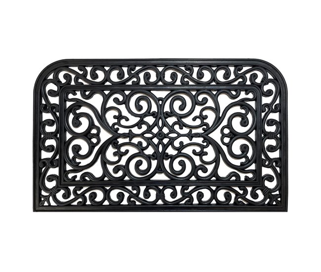 Acomoda Textil – Felpudo de Goma Antideslizante Rectangular. Negro
