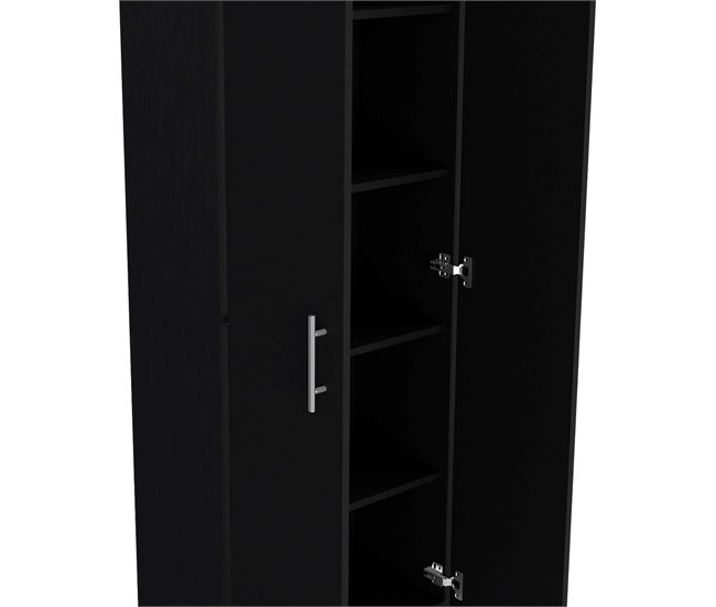 Alacena Nepal en melamina con 2 puertas y 4 estantes Negro