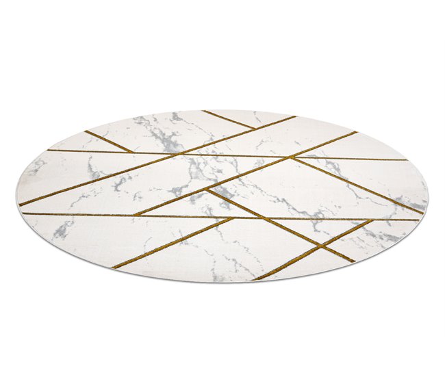 Alfombra EMERALD exclusivo 1012 circulo glamour 120x120 Crema