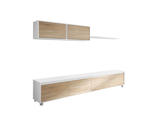 Mueble de TV - Salón Arlet 200 Blanco/ Gris
